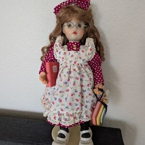 Anri Polly Doll By Sarah Kay 14" Jointed Off To School Made In Italy